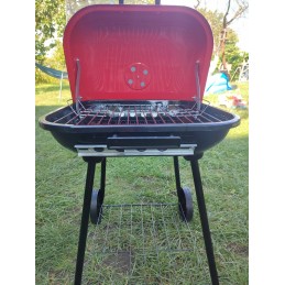 Didelė sodo grilis ant ratų su dangteliu