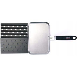 Hard grill grate set with protective grilling gloves