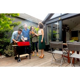 Nešiojama medžio anglies kepsninė su grotelėmis