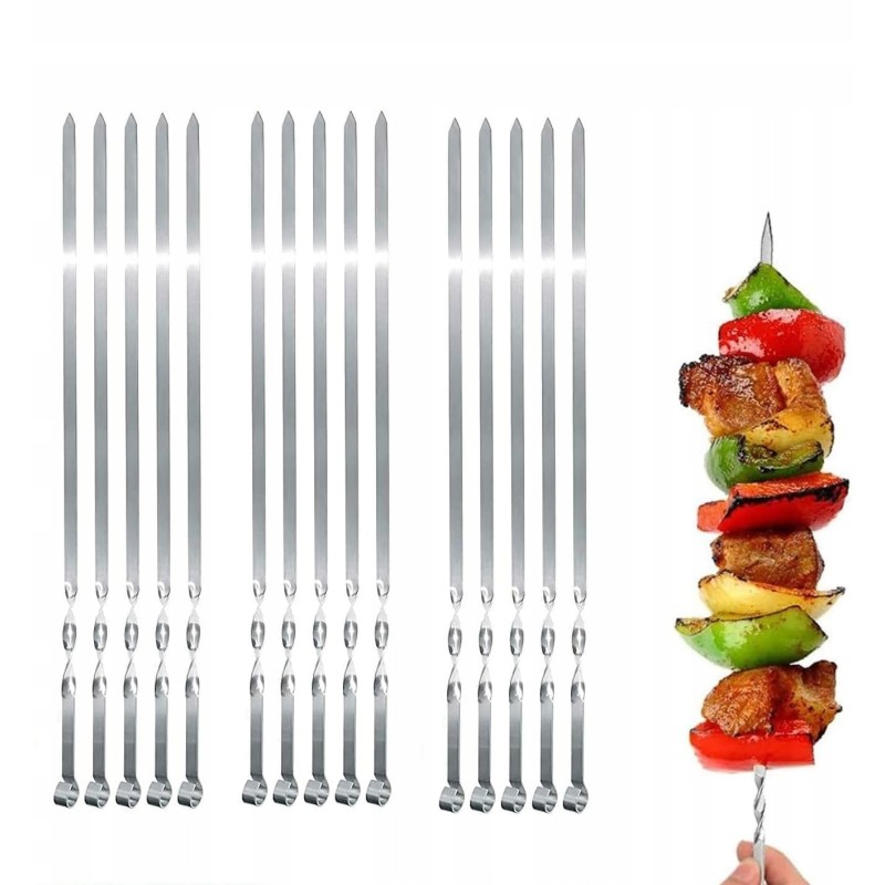 Stainless steel barbecue skewers 50cm 20 pieces