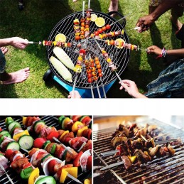 6x bbq skewers shashlik skewers fire sticks stainless steel 55cm