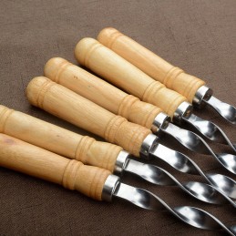 6x BBQ iešmeliai, iešmeliai, nerūdijančio plieno laužo pagaliukai, 55 cm