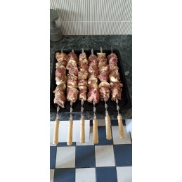 6x bbq skewers shashlik skewers fire sticks stainless steel 55cm