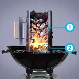 ☀️ chimney for lighting coal, briquettes for the grill