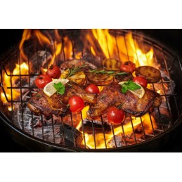 Sodo kepsninė, apvalios grotelės su reguliuojamu grotelių aukščiu