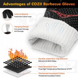 Grilio pirštinės virtuvinės pirštinės 800 laipsnių