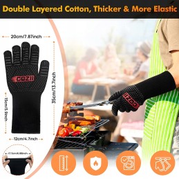 Grilio pirštinės virtuvinės pirštinės 800 laipsnių