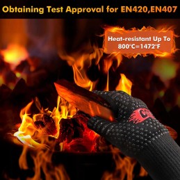 Grilio pirštinės virtuvinės pirštinės 800 laipsnių