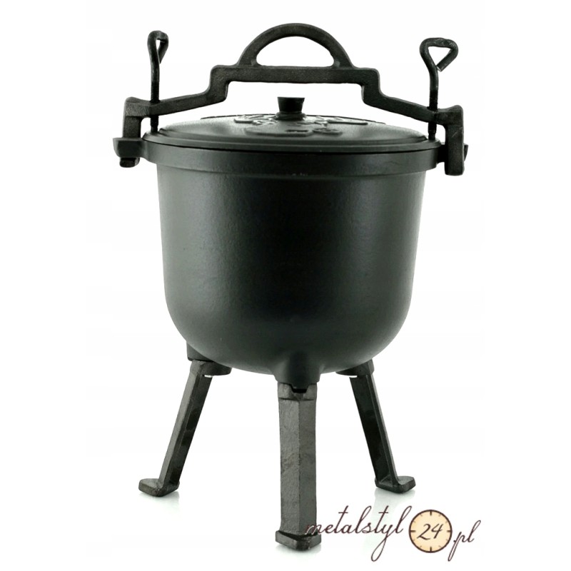 Ketaus medžioklės puodas, 5l, ugniai