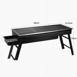 Didelė nešiojama anglinė kepsninė stovyklavimui, 56 x 18,5 cm