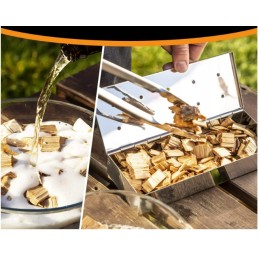 Wood boxes for smoking smoker box for grill grilling aroma steel