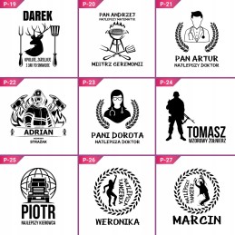 Grilio priedai pridedami prie lentos, jūsų graviravimas