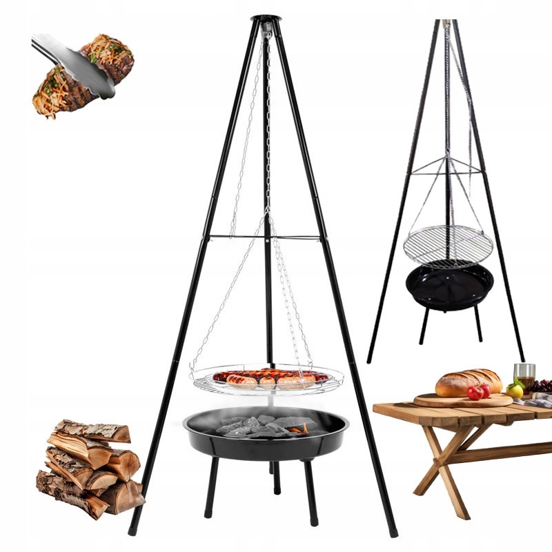 Sodo židinys ir grilis su apvaliomis grotelėmis vl08 juoda