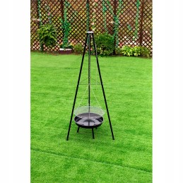 Sodo židinys ir grilis su apvaliomis grotelėmis vl08 juoda