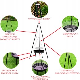 Sodo židinys ir grilis su apvaliomis grotelėmis vl08 juoda