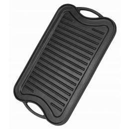 Malmist grillplaat kaminale, kahepoolne grillpann, 51x26 cm