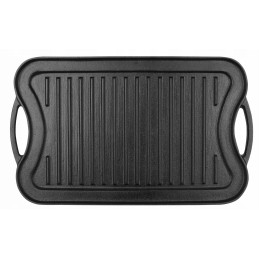 Malmist grillplaat kaminale, kahepoolne grillpann, 51x26 cm