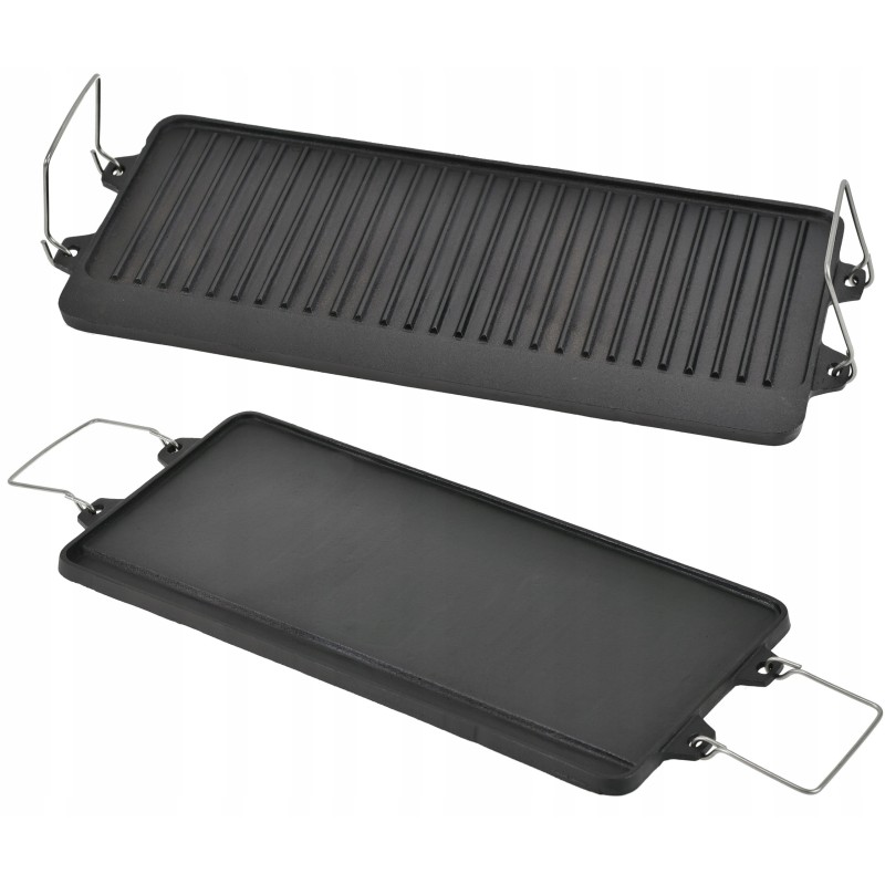 Kahepoolne malmplaadist grillrest 52 x 25cm grillpann lõkke tegemiseks