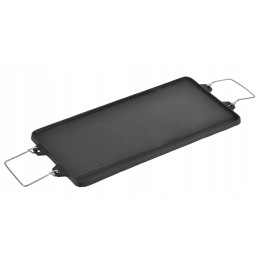 Cast iron double-sided plate grill grate 52 x 25cm grill pan for campfire