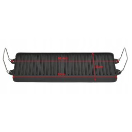 Cast iron double-sided plate grill grate 52 x 25cm grill pan for campfire