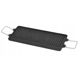 Cast iron double-sided plate grill grate 52 x 25cm grill pan for campfire
