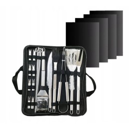 Kepsninės komplektas, priedai, kepsninės reikmenys 21 viename, 4x kilimėliai