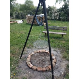 Grilio grotelės 60, pakabinama apvali trikojo grandinė