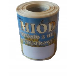 Lipnios etiketės rapsų medui, dydis 120 x 60 mm