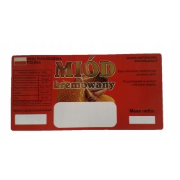 Lipnios etiketės kreminiam medui, dydis 120 x 60 mm