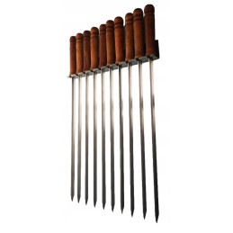 Šaš kebabi laastud 10tk, roostevabast terasest grillvardad 44cm + riidepuu