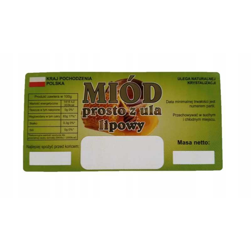 Etiketės liepų medui, 1000 vnt, auksinis užrašas