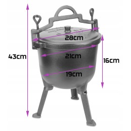 Ketaus katilas 4l medžioklės puodas kepsniams
