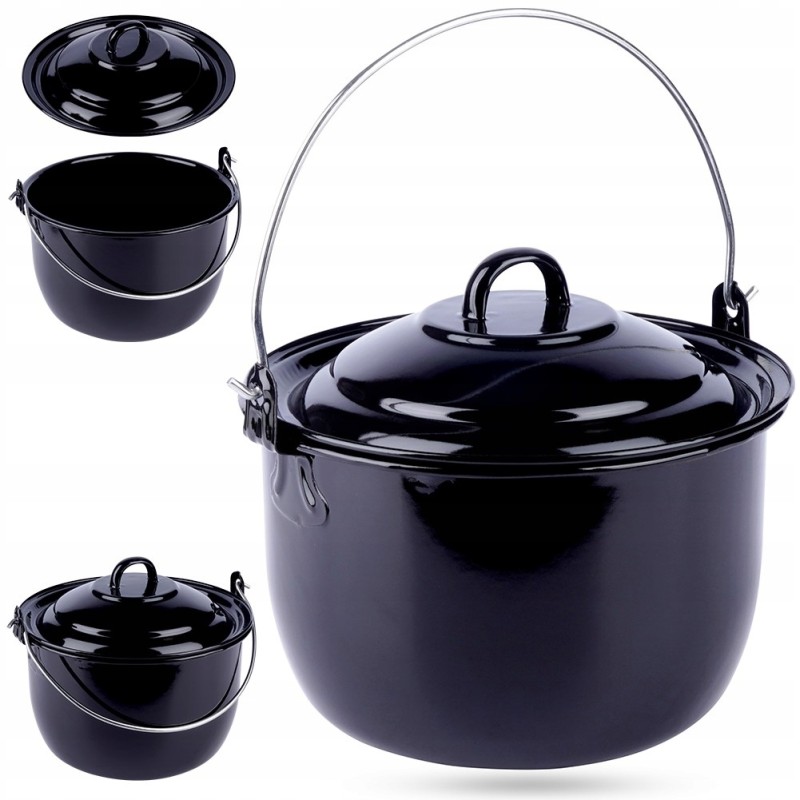 Vengriškas emaliuotas katilas virimui ant ugnies, 3 8 litrai