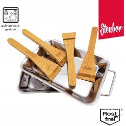 Premium roostevabast terasest grillpannid, 2 tk, puulusikad
