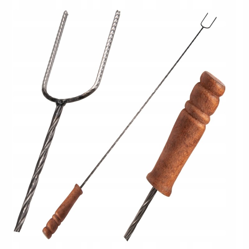 šašlykinės laužo lazdelės, šakutės, 150cm, 10vnt