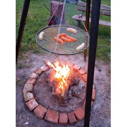 Grilio grotelės 60, pakabinama apvali trikojo grandinė