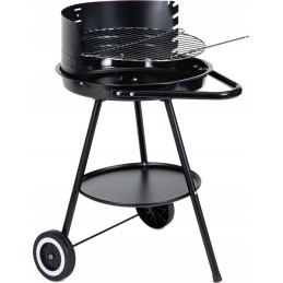 Garden grill round grate with adjustable grate height 42cm wheels