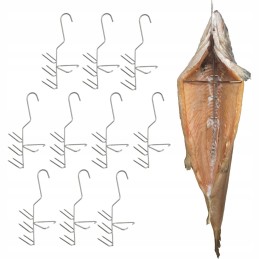 Kabliukai dideliems žuvims rūkyti, 6 peiliukai, 10 vnt