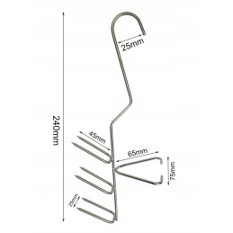 Kabliukai dideliems žuvims rūkyti, 6 peiliukai, 10 vnt