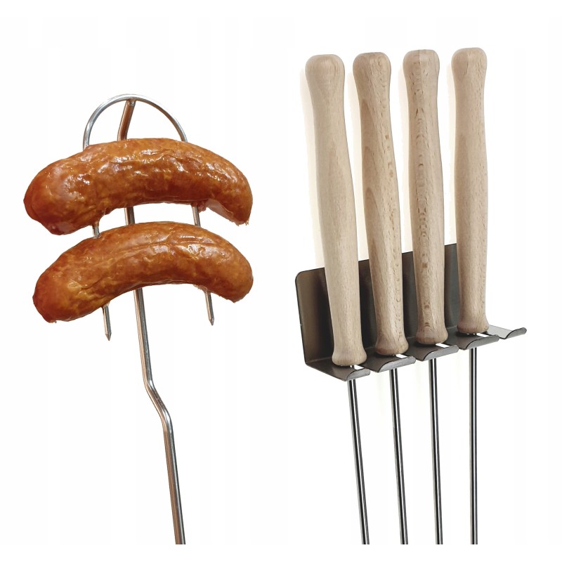 Wo 5 130 šakės židinio lazdelės 4 vnt, nerūdijančio plieno rankena 130 cm gamintojas