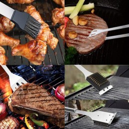 Grilio rinkinys, priedai, bbq grilio įrankiai 20in1, 4x kilimėlis