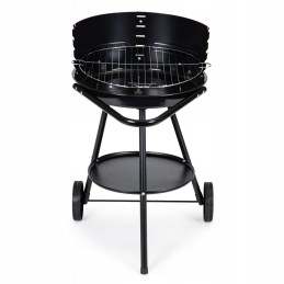Round garden grill with adjustable grate height