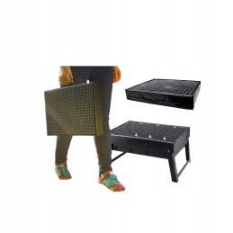 Turistinis grilis su anglimis, nešiojamas, sulankstomas, stačiakampis grilis, mažas ugnies užvedimas