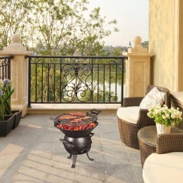 Grilis su anglimis, ketus, sodo katilas, kilnojamasis židinys