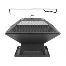 Steel garden fire pit with cover 45 x 45cm