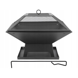 Steel garden fire pit with cover 45 x 45cm