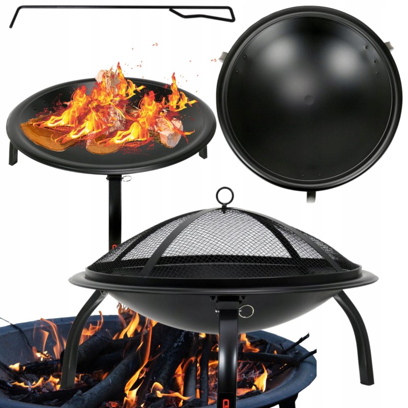 Plieninis židinys su atlenkiamomis kojomis