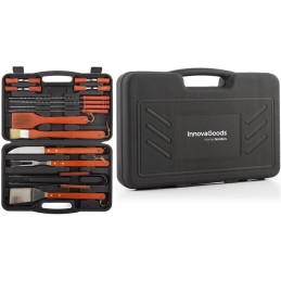 Grilio įrankių rinkinys, kepsninės lagaminas, 18 vnt.