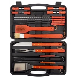 Grilio įrankių rinkinys, kepsninės lagaminas, 18 vnt.