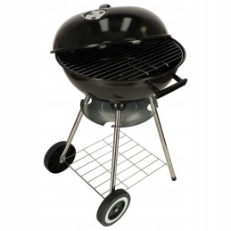 Garden charcoal grill round, closed, with lid and shelf, ventilation 41x41